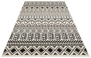 Black Wool Area Rug – Machine Made Rug with Soft Texture Carpet & Dustproof Design