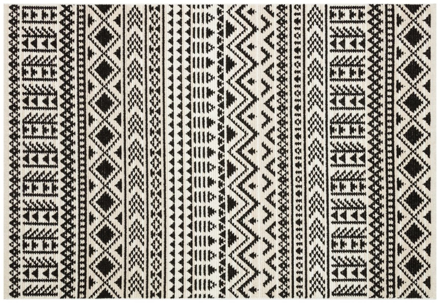 Black Wool Area Rug – Machine Made Rug with Soft Texture Carpet & Dustproof Design